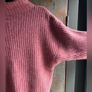 Joie Dusty Rose Ribbed Turtleneck Sweater